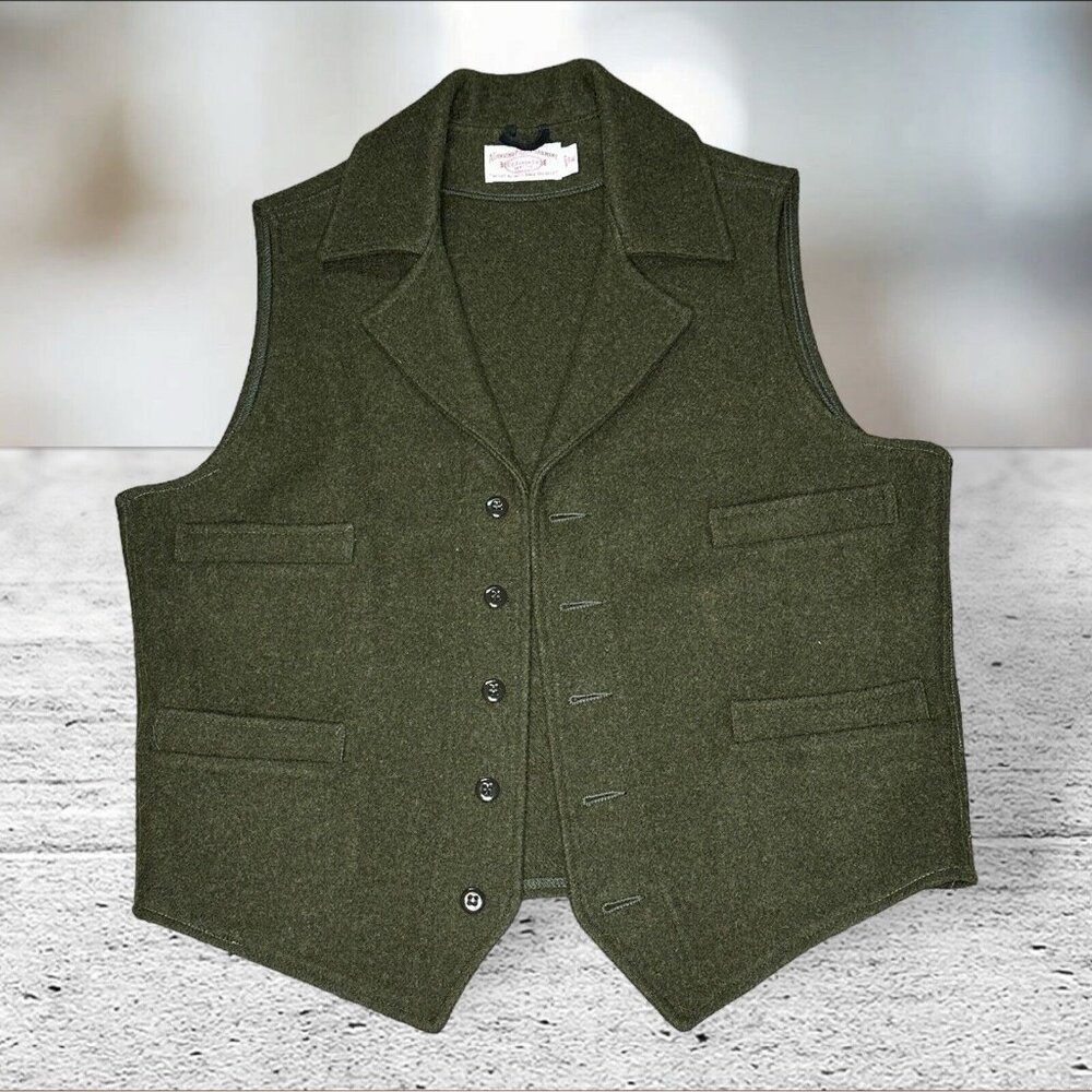 C C Filson Seattle Western Pioneer Ranch Mackinaw Wool Vest Made In USA Size XL